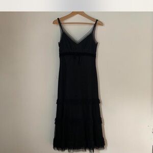 Vintage Vera Wang Black Mesh Midi Dress